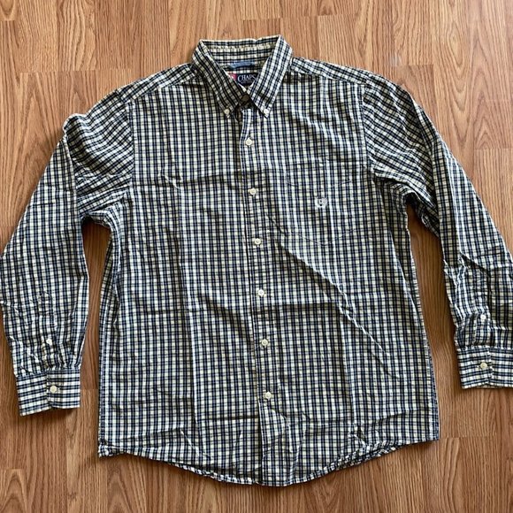 Chaps Men Casual Shirt Long Sleeve Collared Button Down Front Pocket Size M - Picture 1 of 8